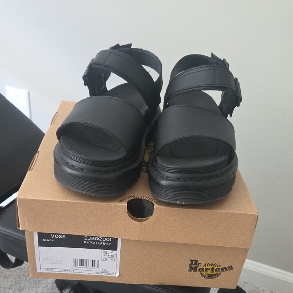 Dr. Martens Shoes - Dr. Martens Black Platform Strappy Sandals